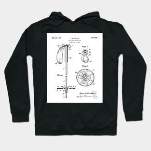 Skiing Patent - Skier Art - Black And White Hoodie